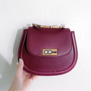 Charles & Kieth Handbag, burgundy with peal detail